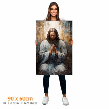 Quadro Retangular - JESUS EM ORAÇÃO		