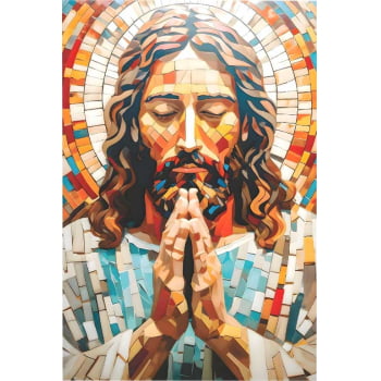 Quadro Retangular - Jesus Mosaico