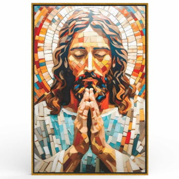 Quadro Retangular - Jesus Mosaico