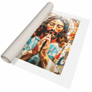 Quadro Retangular - Jesus Mosaico