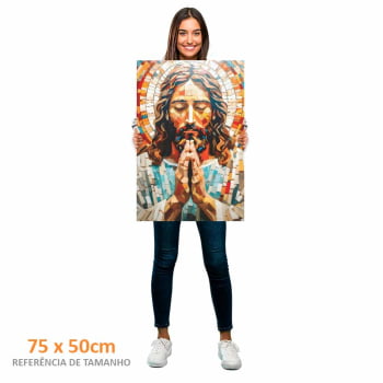 Quadro Retangular - Jesus Mosaico