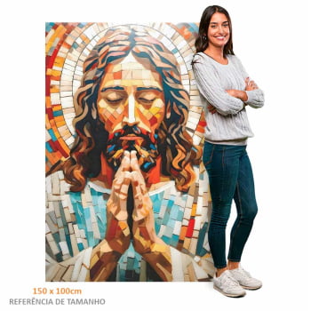 Quadro Retangular - Jesus Mosaico