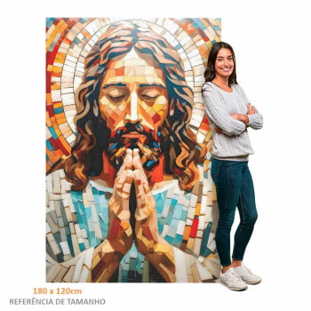 Quadro Retangular - Jesus Mosaico