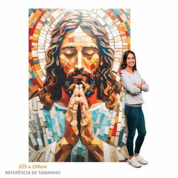 Quadro Retangular - Jesus Mosaico