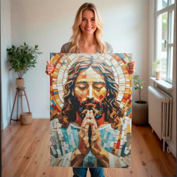 Quadro Retangular - Jesus Mosaico