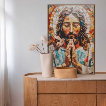 Quadro Retangular - Jesus Mosaico