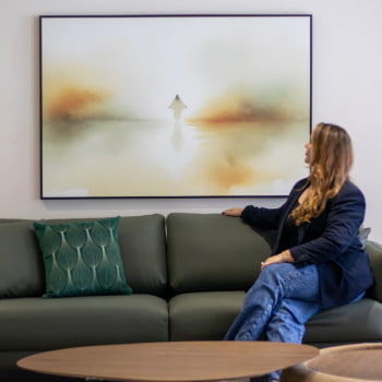 Quadro Retangular - Jesus Sobre Águas Abstrato Quadro Retangular - Jesus Sobre Águas Abstrato