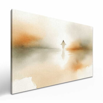 Quadro Retangular - Jesus Sobre Águas Abstrato
