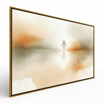 Quadro Retangular - Jesus Sobre Águas Abstrato