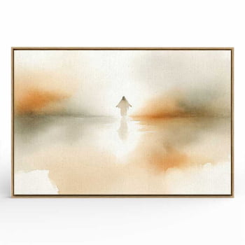 Quadro Retangular - Jesus Sobre Águas Abstrato