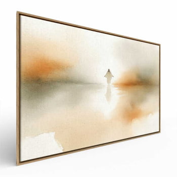Quadro Retangular - Jesus Sobre Águas Abstrato