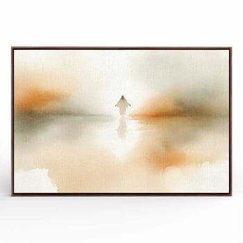 Quadro Retangular - Jesus Sobre Águas Abstrato