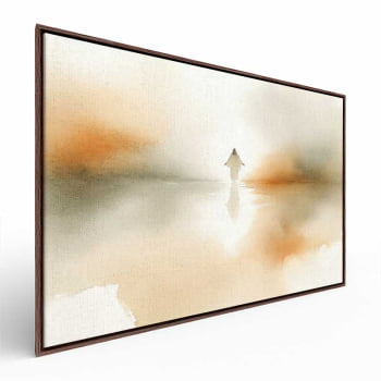 Quadro Retangular - Jesus Sobre Águas Abstrato