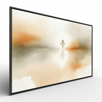 Quadro Retangular - Jesus Sobre Águas Abstrato