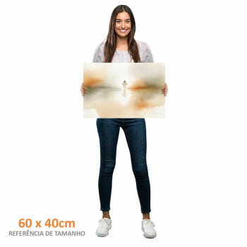 Quadro Retangular - Jesus Sobre Águas Abstrato