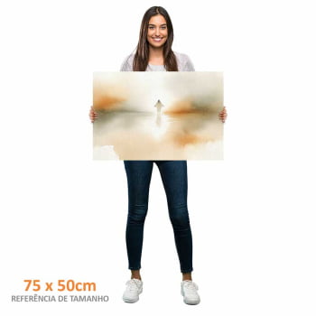 Quadro Retangular - Jesus Sobre Águas Abstrato