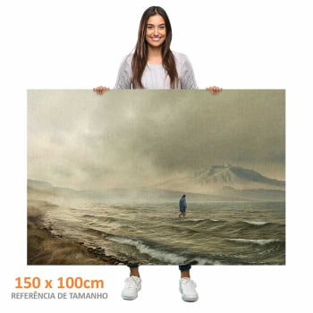 Quadro Retangular - Jesus Sobre as Águas