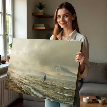 Quadro Retangular - Jesus Sobre as Águas