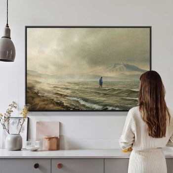 Quadro Retangular - Jesus Sobre as Águas