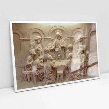 Quadro Retangular - Santa Ceia Escultura