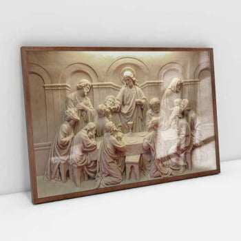 Quadro Retangular - Santa Ceia Escultura