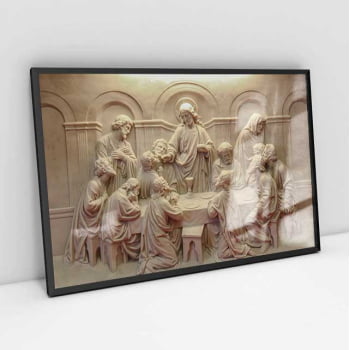 Quadro Retangular - Santa Ceia Escultura